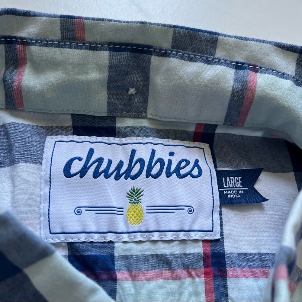 Chubbies Plaid Button Down Large - image 2